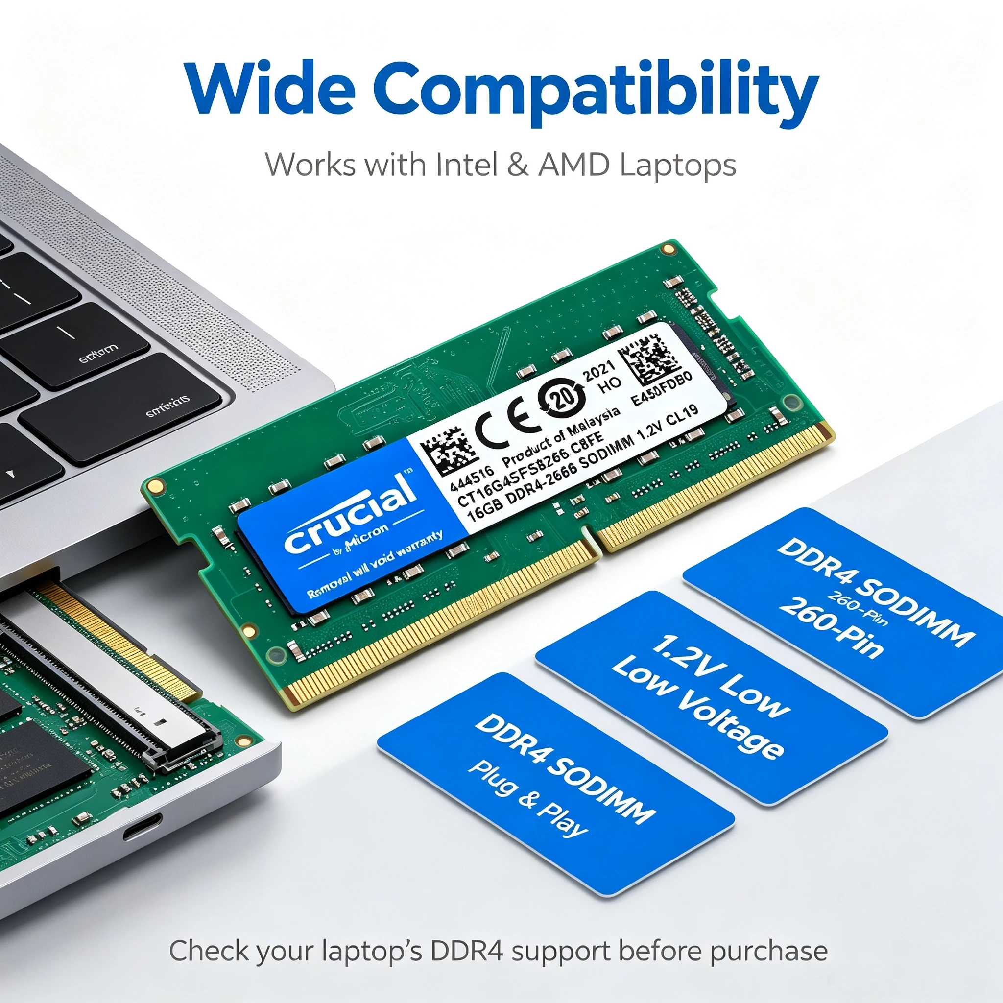 Crucial DDR4 Laptop RAM SODIMM - đánh giá và giá Sodimm Ddr4