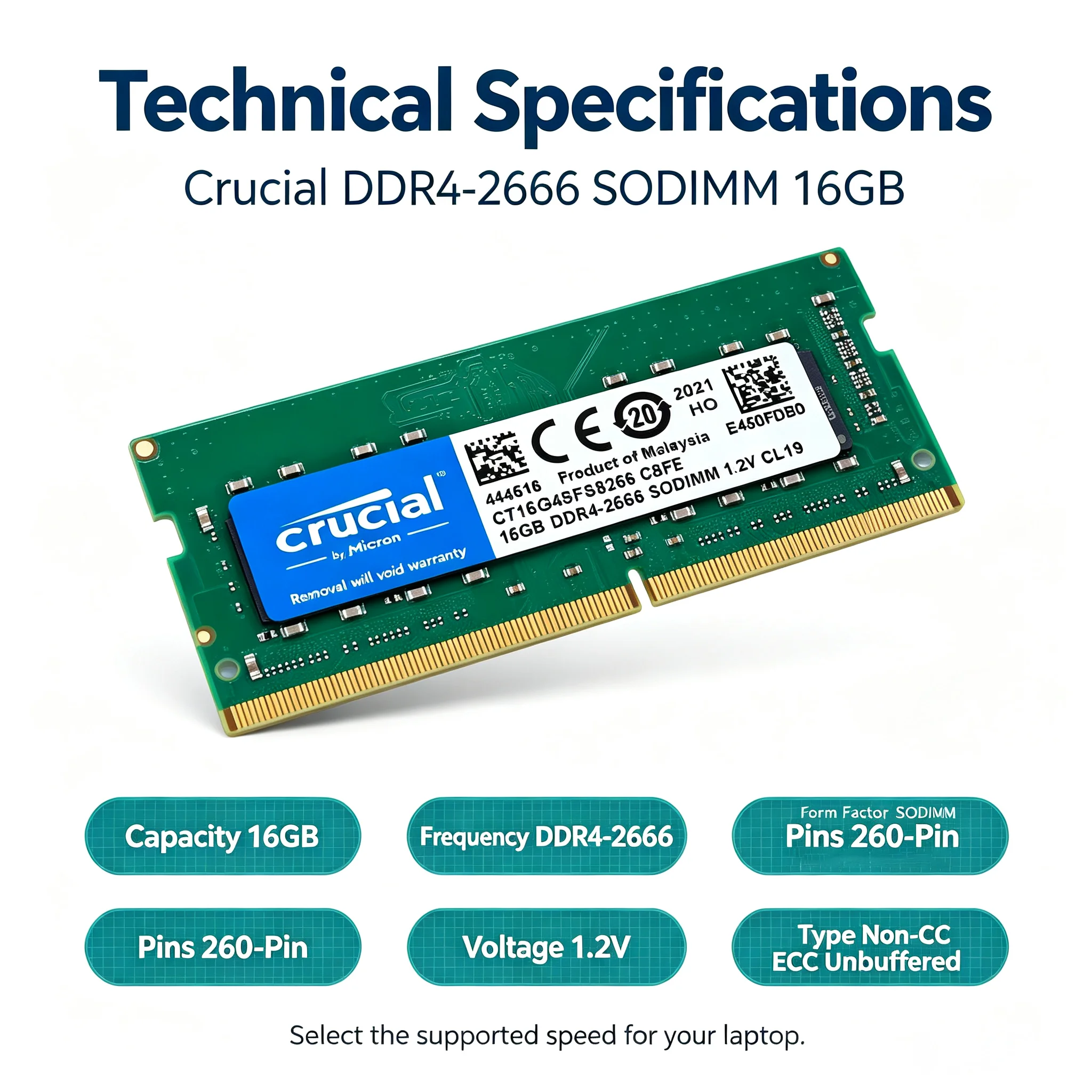 Crucial DDR4 Laptop RAM SODIMM - đánh giá và giá Sodimm Ddr4