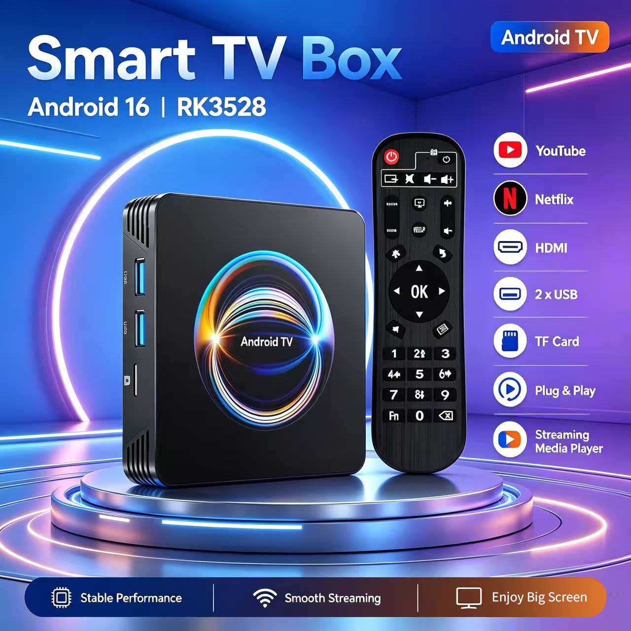 Android 16 X66 TV Box RK3528 Q - đánh giá và giá Ddr3 8Gb